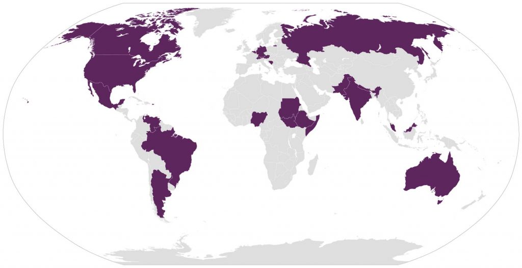 Федеративные государства на карте мира