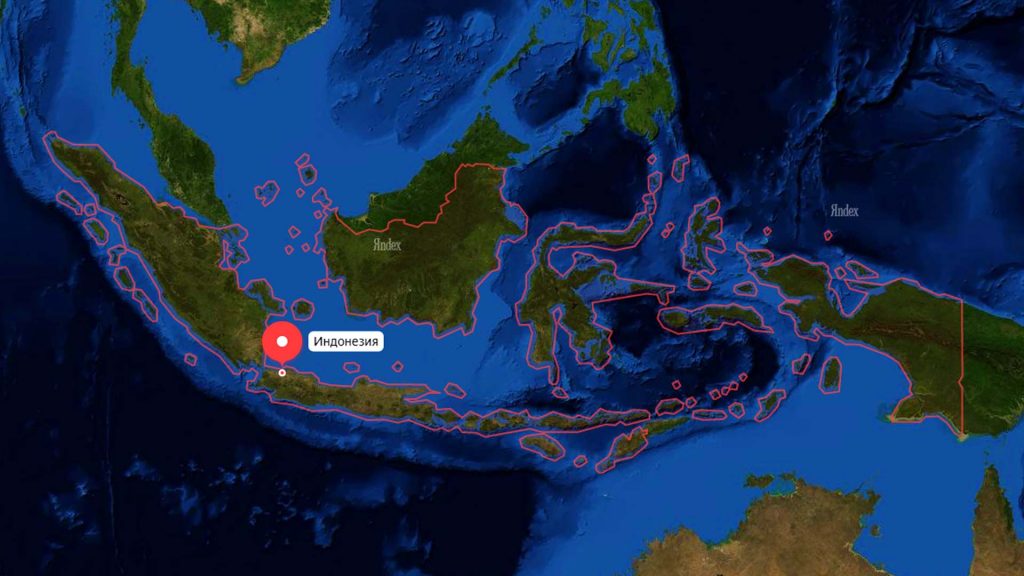 Островное государство Индонезия на карте