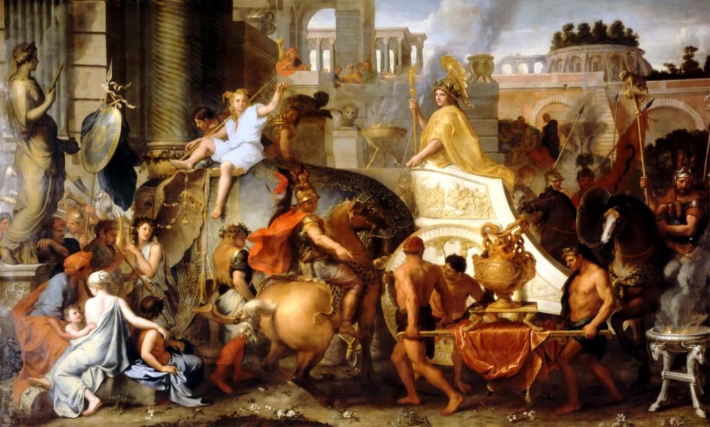 Вступление Александра Македонского в Вавилон, картина французского художника Шарля Лебрена